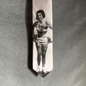Manzini Tattooed Lady Tie Circus Performer Print Punk Sideshow